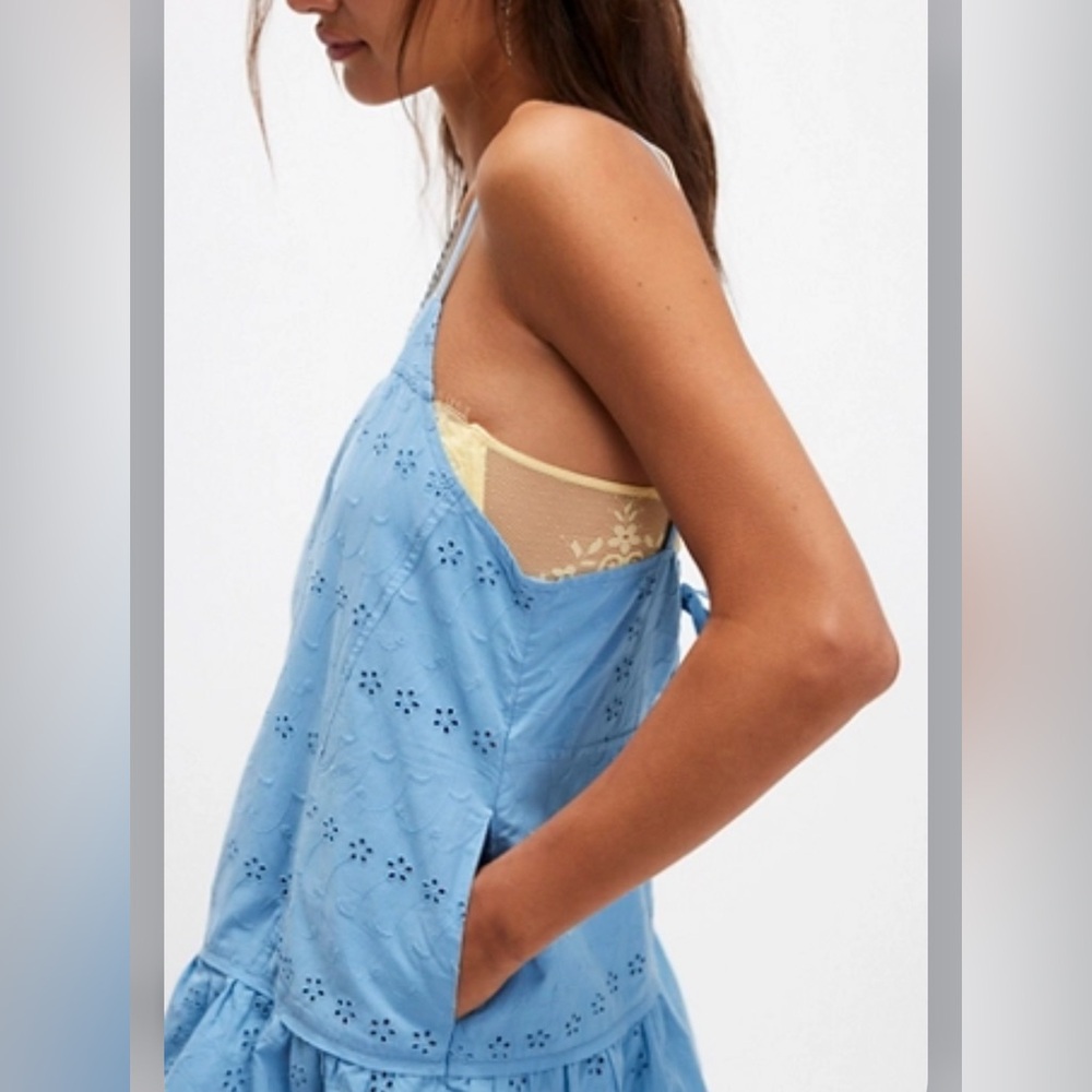 Free People Caught Up Tunic in Blissful Blue Combo, NWT - Picture 4 of 8